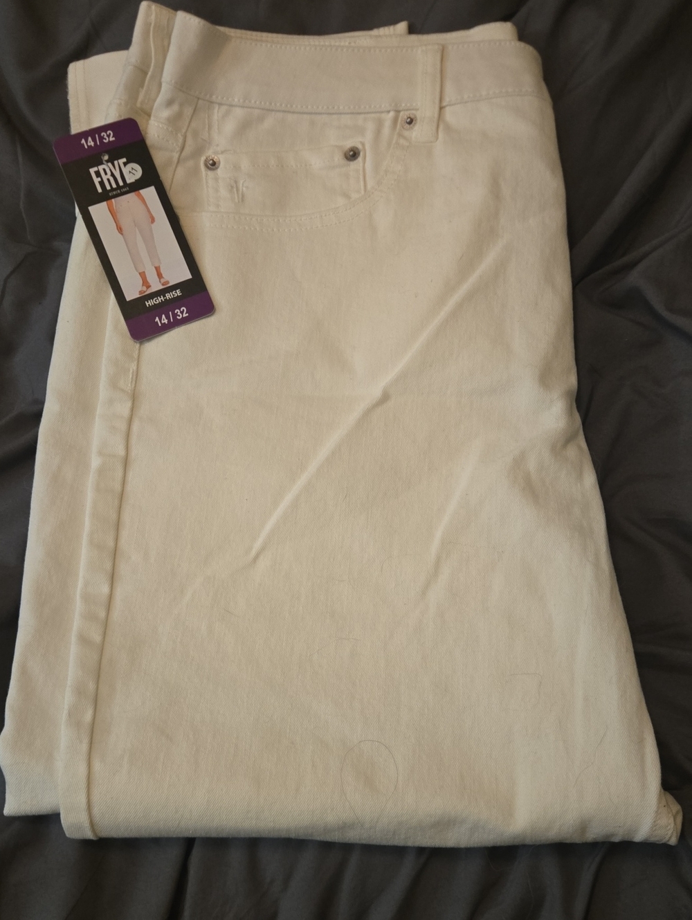 Size 14 Frye High-Rise Jeans in Cream